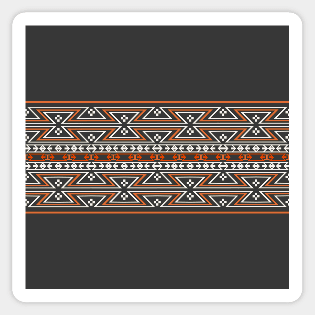 Native American Traditional Ethnic Tribal Geometric Navajo Blanket Motif Pattern Grey Sticker by oknoki